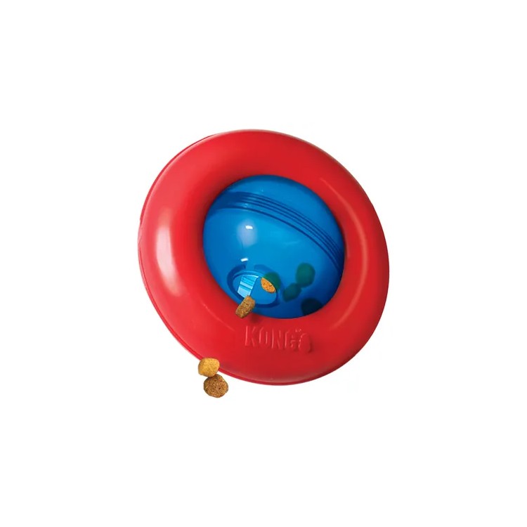KONG GYRO ROOD / BLAUW LARGE 17X17X9,5 CM